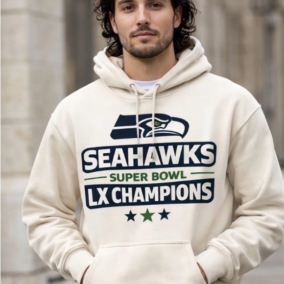 mast3r fashion Other - Seahawks Cream Hoodie - Super Bowl LX Champions Edition